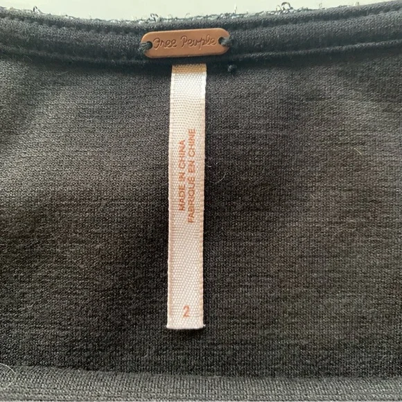 Free People black and silver glittery skirt size 2 - Picture 3 of 3